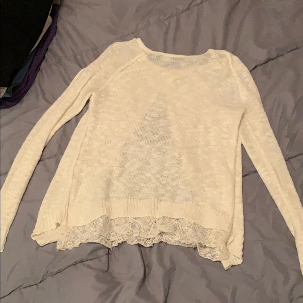White shirt with lace back